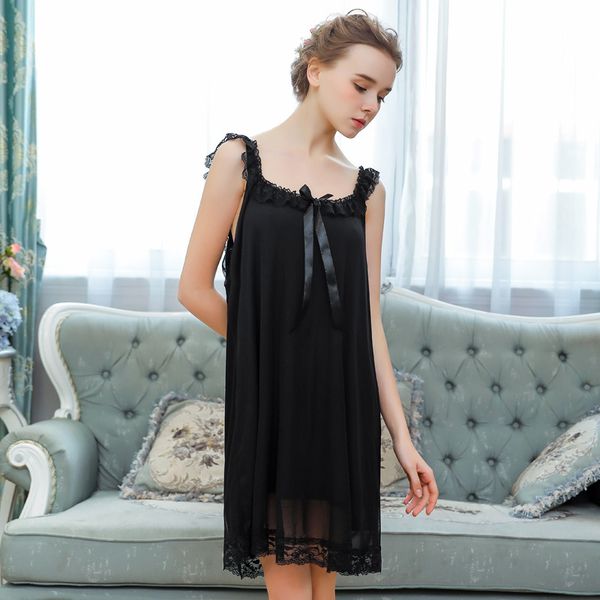 slip nightdress women's summer short modal cute sweet princess lace loose and plus-sized sleeveless sleeping dress, Black;red
slip nightdress women's summer short modal cute sweet princess lace loose and plus-sized sleeveless sleeping dress, Black;red