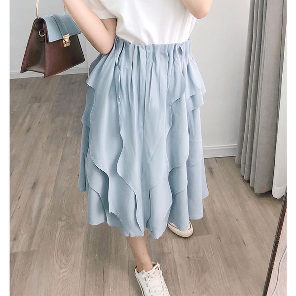 women wavy layered midi skirt high waist temperament a-line skirts spring summer, Black
women wavy layered midi skirt high waist temperament a-line skirts spring summer, Black