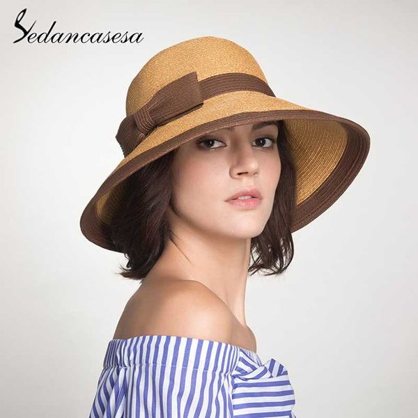 sedancasesa summer handmade bow straw hat womens garland sunbonnet bucket hat roll-up hem beach cap sun for women sw105082, Blue;gray
sedancasesa summer handmade bow straw hat womens garland sunbonnet bucket hat roll-up hem beach cap sun for women sw105082, Blue;gray