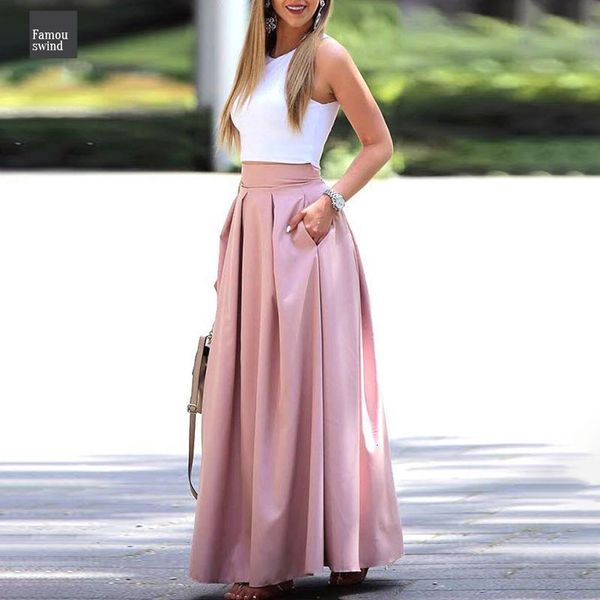 fashion summer women elegant casual two piece suit piece set female two dress sleeveless cropped pleated maxi skirt sets, White
fashion summer women elegant casual two piece suit piece set female two dress sleeveless cropped pleated maxi skirt sets, White