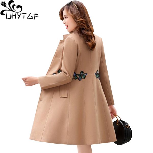 uhytgf fashion elegant women's wool coat autumn long outerwear retro flower windbreaker jacket female slim lady woolen coats 915, Black
uhytgf fashion elegant women's wool coat autumn long outerwear retro flower windbreaker jacket female slim lady woolen coats 915, Black