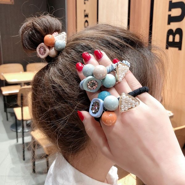 60pcs/lot diy simple multi acrylic beads balls rubber band elasticity pearl triangle hair bands styling tool accessory ha1675, Brown
60pcs/lot diy simple multi acrylic beads balls rubber band elasticity pearl triangle hair bands styling tool accessory ha1675, Brown