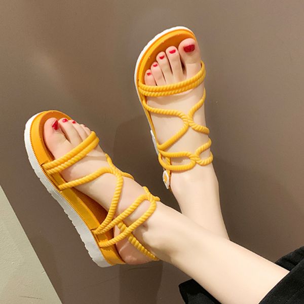 2020 new casual boho sandals wear fashion cross bandage belt non slip wear-resistant ladies sandals beach, Black
2020 new casual boho sandals wear fashion cross bandage belt non slip wear-resistant ladies sandals beach, Black