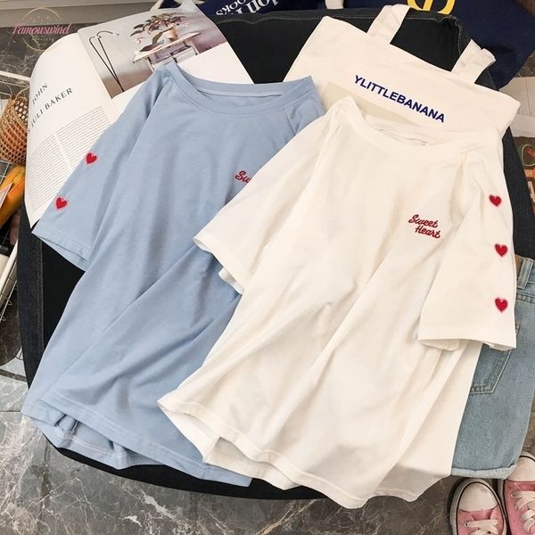 women summer t shirts cotton harajuku kawaii embroidery short sleeve ulzzang streetwear camisetas verano mujer kpop style, White
women summer t shirts cotton harajuku kawaii embroidery short sleeve ulzzang streetwear camisetas verano mujer kpop style, White