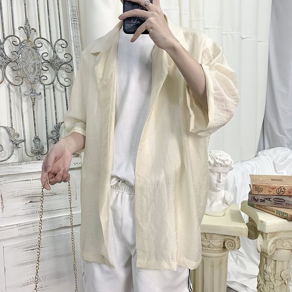 e-baihui 2021 summer half-sleeved shirt men's large size five-point sleeve shirt thin jacket mid-sleeved simple sunscreen hb20, White;black
e-baihui 2021 summer half-sleeved shirt men's large size five-point sleeve shirt thin jacket mid-sleeved simple sunscreen hb20, White;black