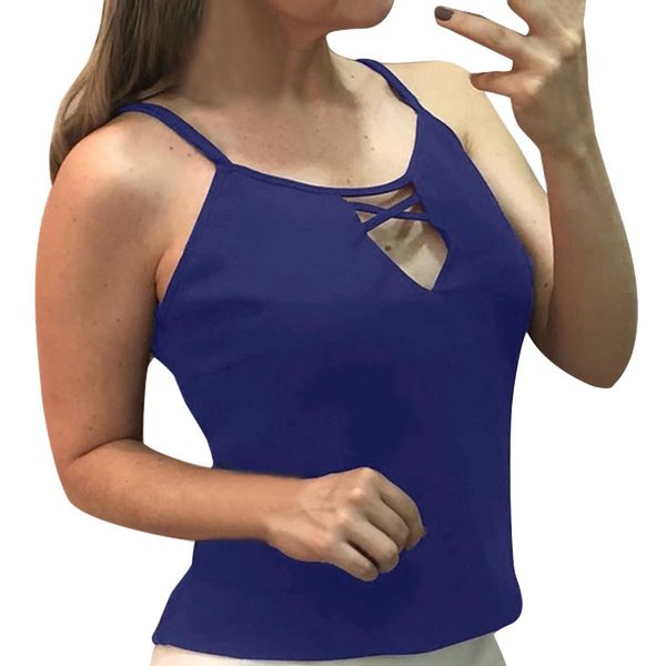 new arrival women's ladies solid sleevless v-neck front criss cross shirt pullover women clothes 2019 drop shipping, White 
new arrival women's ladies solid sleevless v-neck front criss cross shirt pullover women clothes 2019 drop shipping, White