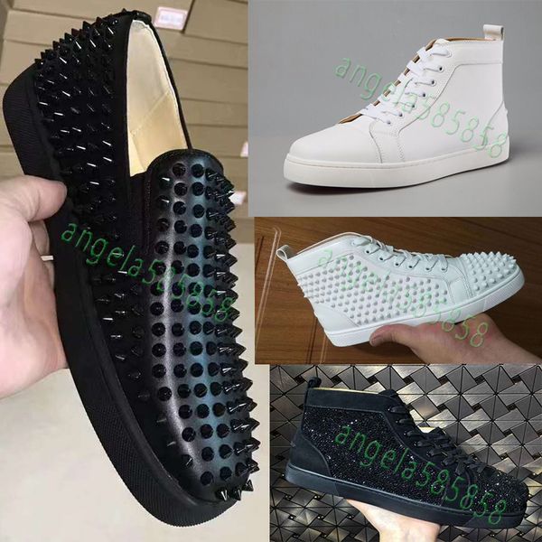 2020 new red studded spikes flats luxury shoe for mens women party lovers genuine leather casual shoes sneakers 35-47 designer bottom, Black
2020 new red studded spikes flats luxury shoe for mens women party lovers genuine leather casual shoes sneakers 35-47 designer bottom, Black