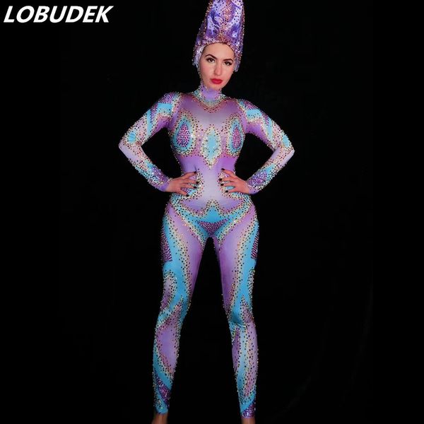 purple blue rhinestones elastic skinny jumpsuit 3d printed crystals bodysuit nightclub dj singer costume dance team stage wear, Black;white
purple blue rhinestones elastic skinny jumpsuit 3d printed crystals bodysuit nightclub dj singer costume dance team stage wear, Black;white