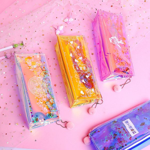 cartoon shining colorful quicksand girl pencil bag sequin design simple transparent fashion stationery bag creative student stationery
cartoon shining colorful quicksand girl pencil bag sequin design simple transparent fashion stationery bag creative student stationery