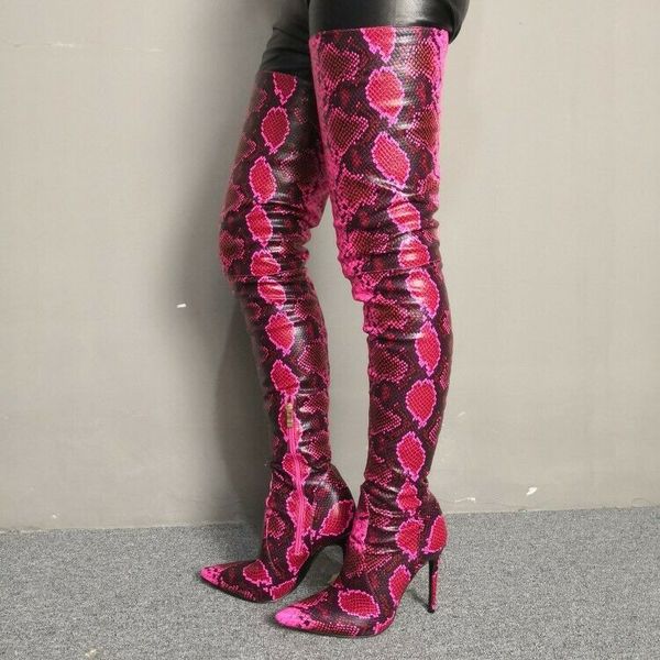 original intention stylish women over-the-knee boots winter thigh high boots snake print pointed toe heels shoes woman size15, Black
original intention stylish women over-the-knee boots winter thigh high boots snake print pointed toe heels shoes woman size15, Black