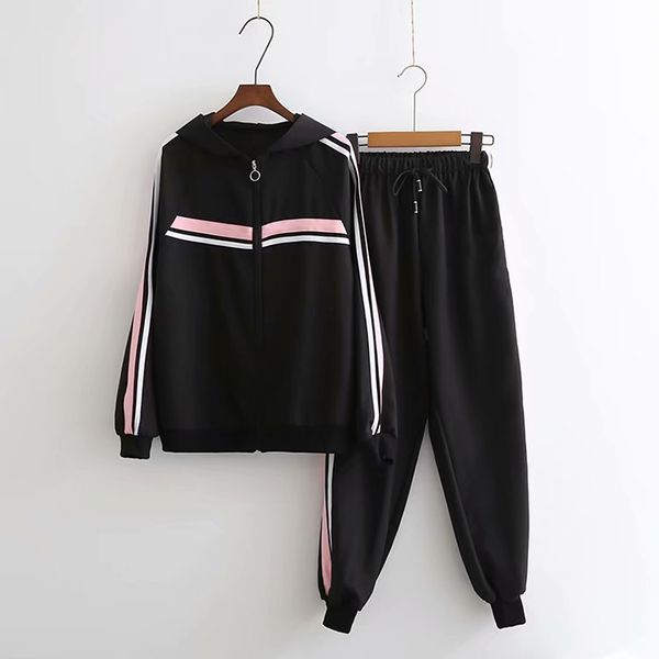 spring women sport suit tracksuit loose hoodie jacket sweatshirt+sweatpant jogger running outfit casual athletic set sportswear, Black;blue
spring women sport suit tracksuit loose hoodie jacket sweatshirt+sweatpant jogger running outfit casual athletic set sportswear, Black;blue