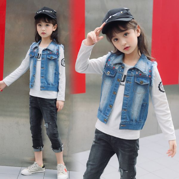 denim kids vest 3-13y casual girls waistcoats spring fall 2018 children jeans clothes sleeveless outerwear jackets for teenage, Blue
denim kids vest 3-13y casual girls waistcoats spring fall 2018 children jeans clothes sleeveless outerwear jackets for teenage, Blue