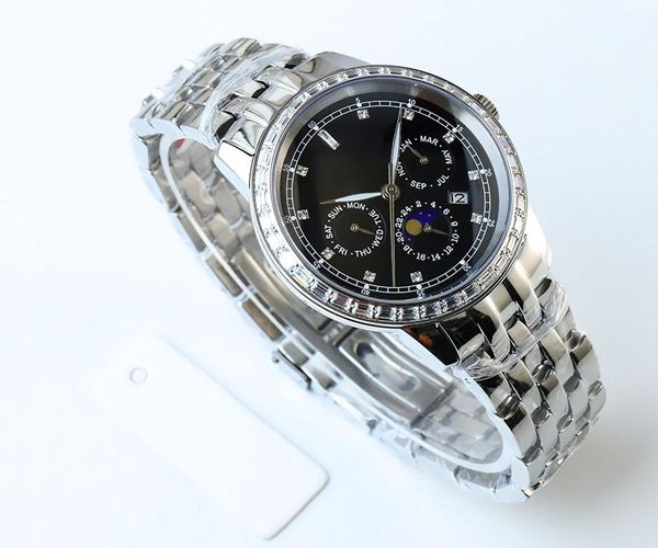 luxury watches mens watches automatic mechanical movement 316l steel case sapphire crystal mirror diamond bezel moon phase display auto date, Slivery;brown
luxury watches mens watches automatic mechanical movement 316l steel case sapphire crystal mirror diamond bezel moon phase display auto date, Slivery;brown