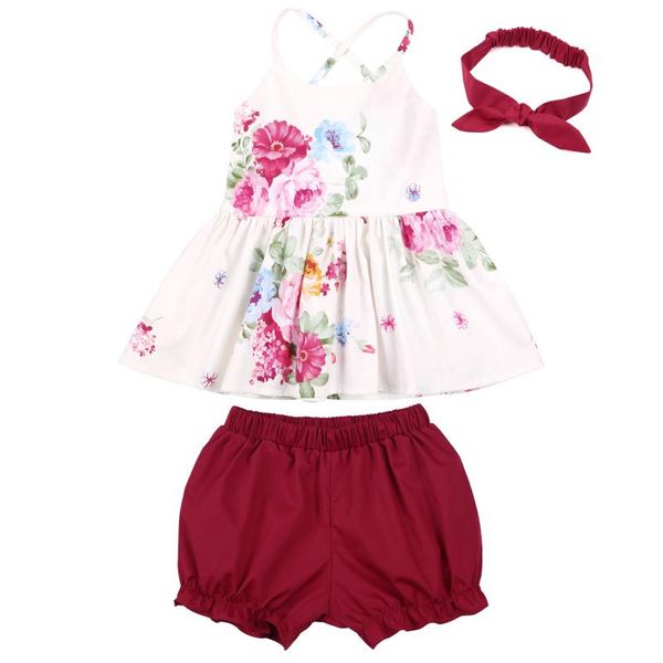 flofallzique girl suit floral sling and solid short with headband sweet kid baby clothes for outdoor leisure, White
flofallzique girl suit floral sling and solid short with headband sweet kid baby clothes for outdoor leisure, White