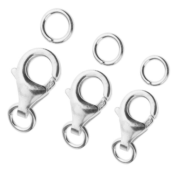 3pcs 925 sterling silver lobster claw clasp with jump rings for jewellery making and crafting handmade
3pcs 925 sterling silver lobster claw clasp with jump rings for jewellery making and crafting handmade