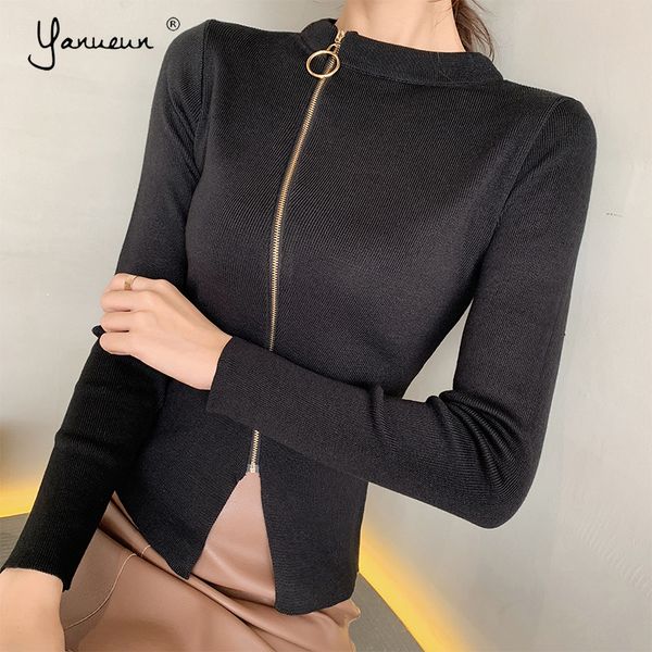 women's knits & tees yanueun women sweater autumn winter 2021 zipper knitted korean style fashion casual slim thin solid ladies sweater, White
women's knits & tees yanueun women sweater autumn winter 2021 zipper knitted korean style fashion casual slim thin solid ladies sweater, White