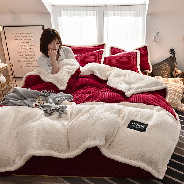 velvet cashmere semi-detached three denim winter thick warm milk flange lai coral fleece sheets quilt cover
velvet cashmere semi-detached three denim winter thick warm milk flange lai coral fleece sheets quilt cover