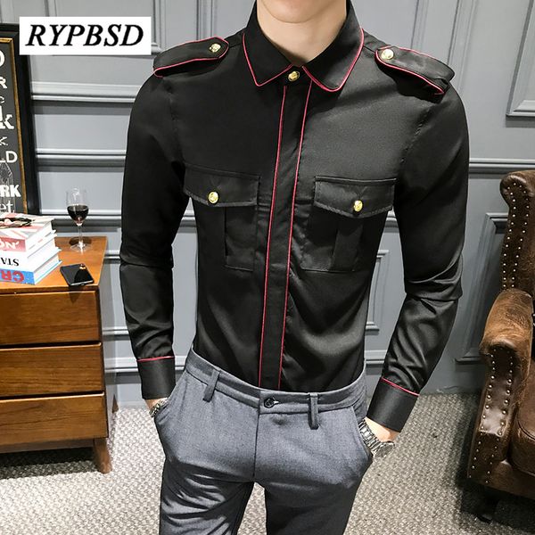 luxury men shirt 2020 spring new social long sleeve mens casual shirts slim fit party wear dress shirts for men, White;black
luxury men shirt 2020 spring new social long sleeve mens casual shirts slim fit party wear dress shirts for men, White;black