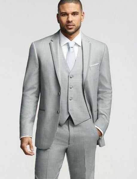 new arrival two buttons light grey wedding groom tuxedos notch lapel groomsmen men suits prom blazer (jacket+pants+vest+tie) w63, Black;gray
new arrival two buttons light grey wedding groom tuxedos notch lapel groomsmen men suits prom blazer (jacket+pants+vest+tie) w63, Black;gray
