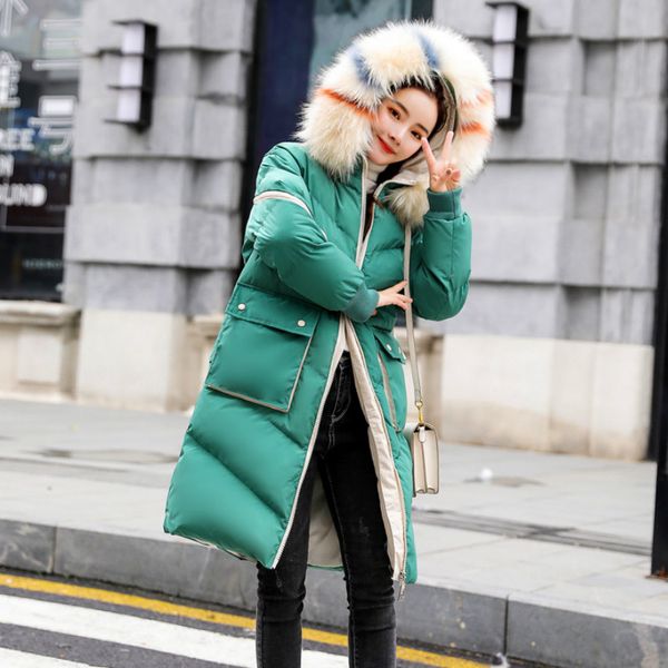 hooded coloured big fur collar loose clothes winter jacket women down cotton padded parka woman warm long coat female s777, Black
hooded coloured big fur collar loose clothes winter jacket women down cotton padded parka woman warm long coat female s777, Black