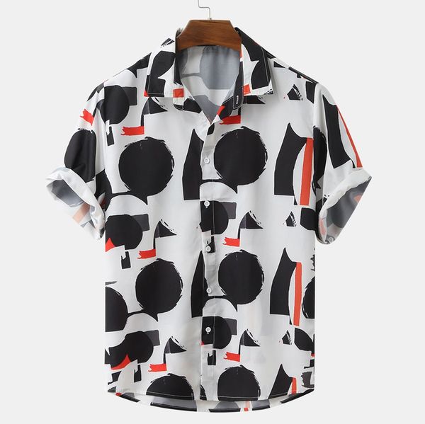 summer printed fashion mens blouse streetwear ethnic style short sleeve men's blouses casual shirt black white for men, White;black
summer printed fashion mens blouse streetwear ethnic style short sleeve men's blouses casual shirt black white for men, White;black