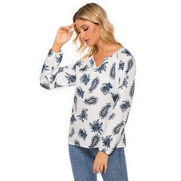 spring new style t-shirt, 2020 women's , fashion printed t-shirt, semi-open-collar bubble long sleeve casual elegant t-shirt, White
spring new style t-shirt, 2020 women's , fashion printed t-shirt, semi-open-collar bubble long sleeve casual elegant t-shirt, White