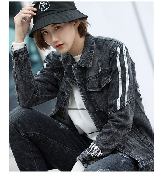 mens designer jean jackets fashion letter printed panelled washed distressed single breasted jackets fashion mens clothing, Black
mens designer jean jackets fashion letter printed panelled washed distressed single breasted jackets fashion mens clothing, Black