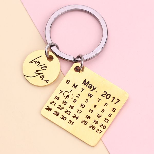Personalized Calendar Keychain Stainless Steel Custom Hand-engraved Calendar Anniversary Private Custom Key ring Gifts
Personalized Calendar Keychain Stainless Steel Custom Hand-engraved Calendar Anniversary Private Custom Key ring Gifts
