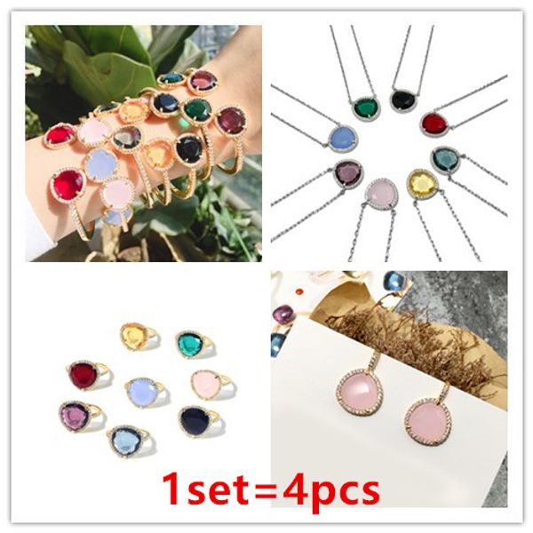 accking fashion candy colored stone triangle crytal earring necklace ring bangle 4pcs for women girl party jewelry gif, Black
accking fashion candy colored stone triangle crytal earring necklace ring bangle 4pcs for women girl party jewelry gif, Black