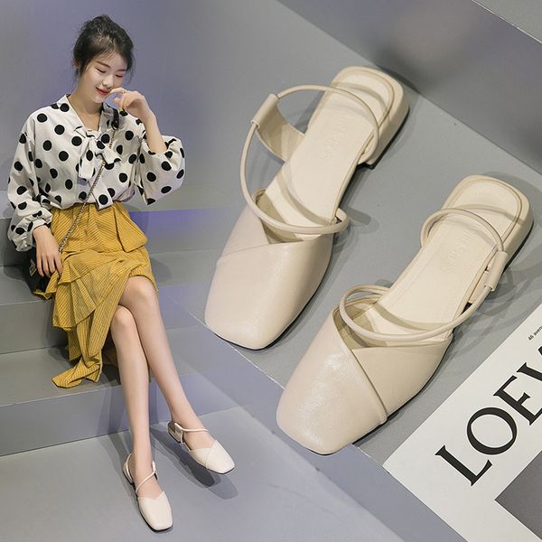 ladies flat toe sandals wedge women summer shoes women's sandals, Black