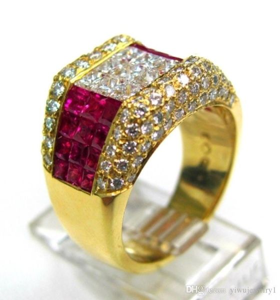 luxury women's 18k yellow gold jewelry diamond princess cut ruby cz ring birthday anniversary suggested gift wedding party ring size 5, Silver
luxury women's 18k yellow gold jewelry diamond princess cut ruby cz ring birthday anniversary suggested gift wedding party ring size 5, Silver