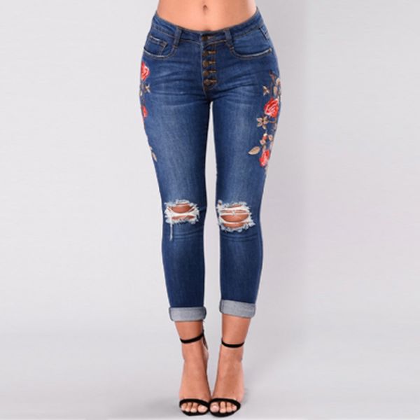 front button high elastic ripped washed jean femme embroidery hollow out hole jeans skinny woman fashion tight jeans tw2456, Blue
front button high elastic ripped washed jean femme embroidery hollow out hole jeans skinny woman fashion tight jeans tw2456, Blue