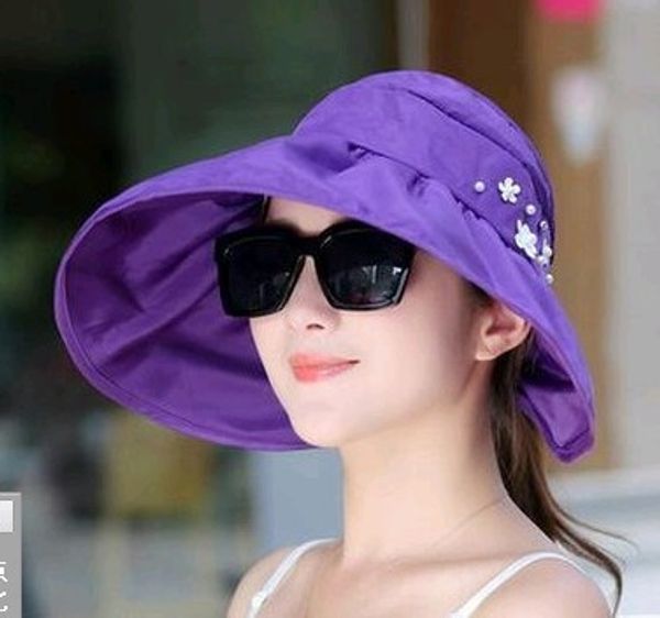 huai pearl heng female sun summer uv-proof large edge sunscreen foldable hat empty large eaves pearl hat, Blue;gray
huai pearl heng female sun summer uv-proof large edge sunscreen foldable hat empty large eaves pearl hat, Blue;gray