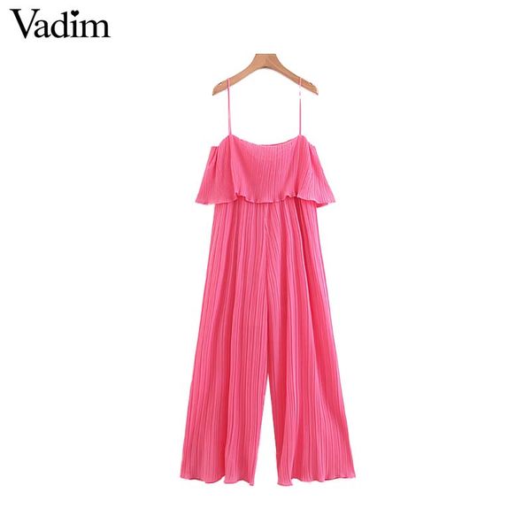 vadim women casual chiffon solid pleated jumpsuits ruffles sleeveless backless rompers female stylish playsuits ka799, Black;white
vadim women casual chiffon solid pleated jumpsuits ruffles sleeveless backless rompers female stylish playsuits ka799, Black;white