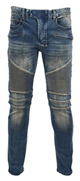 kool j mens panel biker zippers vintage cotton stretchy denim slim straight jeans, Blue
kool j mens panel biker zippers vintage cotton stretchy denim slim straight jeans, Blue