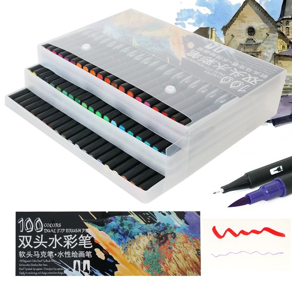 12/24/36/48/72/100 color fine liner dual tip brush pen felt-tip pen drawing painting watercolor art marker pens school supplies
12/24/36/48/72/100 color fine liner dual tip brush pen felt-tip pen drawing painting watercolor art marker pens school supplies