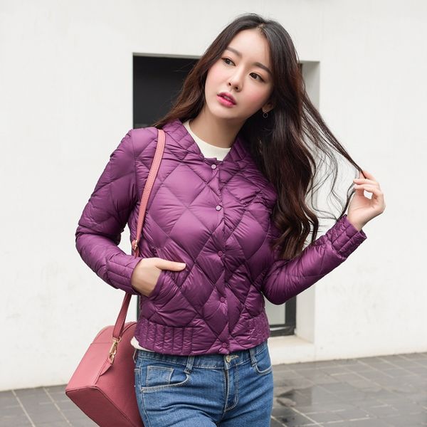 new style thin down jacket women's short diamond lattice slim fit plus-sized fashion 2018 autumn and winter korean-style jacket, Black;white
new style thin down jacket women's short diamond lattice slim fit plus-sized fashion 2018 autumn and winter korean-style jacket, Black;white