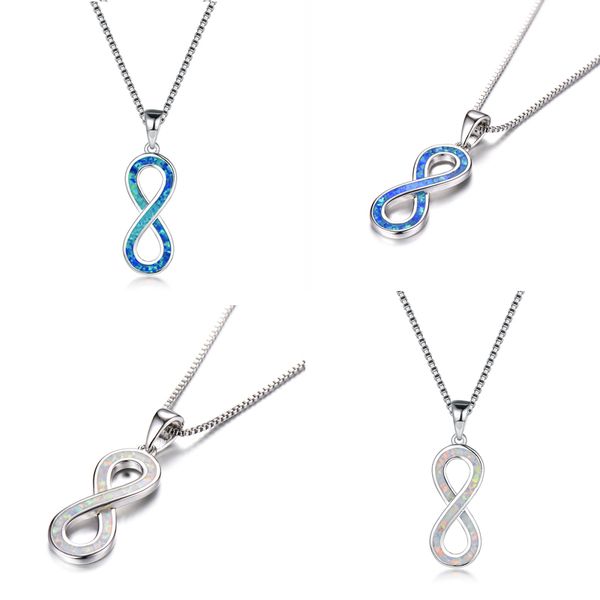 boho female infinity pendant necklace fashion 925 sterling silver choker chain necklace white blue fire opal for women
boho female infinity pendant necklace fashion 925 sterling silver choker chain necklace white blue fire opal for women