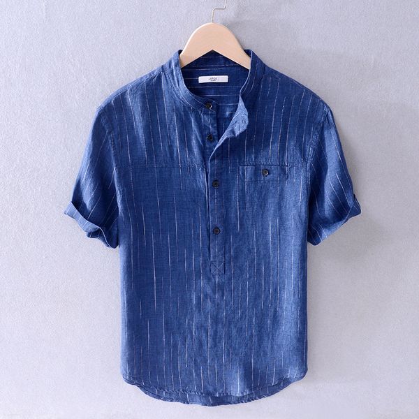 mens striped short sleeve dress shirts 100% linen breathable soft classic shirt chinese retro vintage, White;black
mens striped short sleeve dress shirts 100% linen breathable soft classic shirt chinese retro vintage, White;black