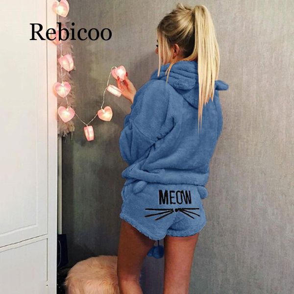 new pajamas set autumn and winter pajamas set fur shirt shorts warm women's home underwear cat, Black;red
new pajamas set autumn and winter pajamas set fur shirt shorts warm women's home underwear cat, Black;red