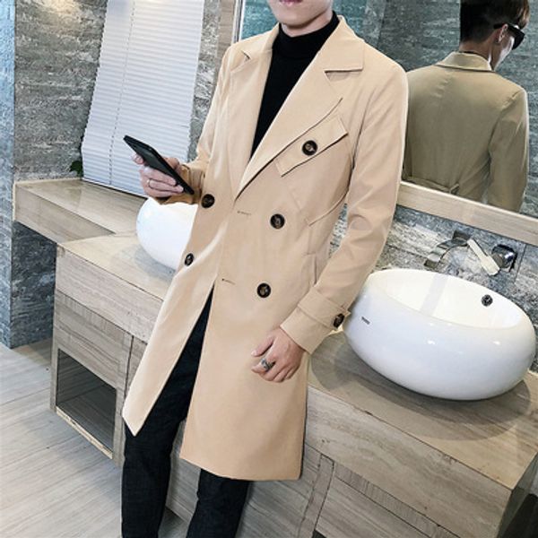 men's windbreaker 2019 new casual jacket korean version of the trend of spring and autumn long paragraph slim handsome thin coat, Tan;black
men's windbreaker 2019 new casual jacket korean version of the trend of spring and autumn long paragraph slim handsome thin coat, Tan;black