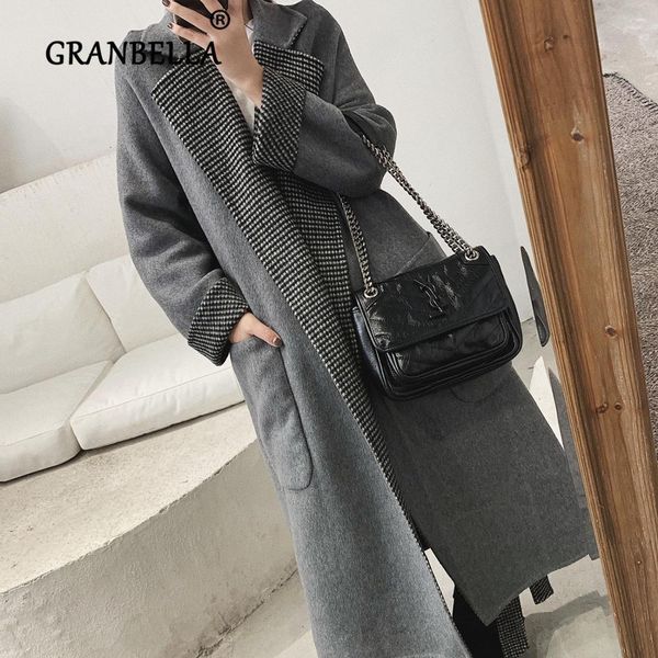 2018 autumn winter houndstooth slim wool coat womens long double-faced wool coat female temperament woolen jacket lady overcoat, Black
2018 autumn winter houndstooth slim wool coat womens long double-faced wool coat female temperament woolen jacket lady overcoat, Black