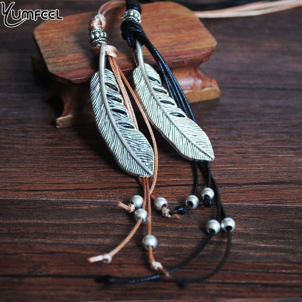 yumfeel bohemian vintage feather necklace camel black rope pendants long necklace jewelry, Silver
yumfeel bohemian vintage feather necklace camel black rope pendants long necklace jewelry, Silver