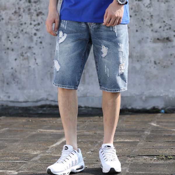 fashion casual plus size shorts jeans men hole solid knee length denim pants men loose jean hombre, Blue
fashion casual plus size shorts jeans men hole solid knee length denim pants men loose jean hombre, Blue