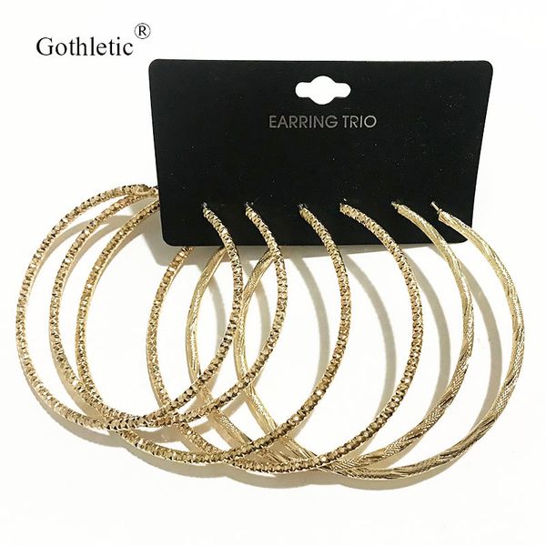 gothletic gold color pack of 3 hoop earrings set 70/80/80mm textured metal round circle earring for women fashion jewelry 2020, Golden;silver
gothletic gold color pack of 3 hoop earrings set 70/80/80mm textured metal round circle earring for women fashion jewelry 2020, Golden;silver