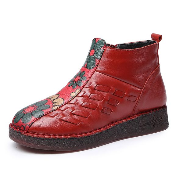 genuine leather winter boots women short plush ethnic retro flat shoes woman ankle boots elegant flower print booties 2020, Black
genuine leather winter boots women short plush ethnic retro flat shoes woman ankle boots elegant flower print booties 2020, Black