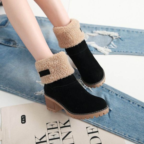 women winter fur warm snow boots ladies warm wool booties ankle boot comfortable shoes plus size 35-43 women, Black
women winter fur warm snow boots ladies warm wool booties ankle boot comfortable shoes plus size 35-43 women, Black