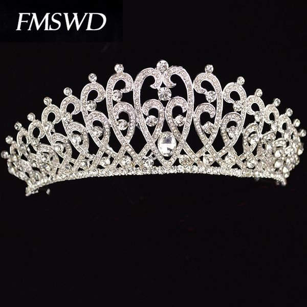 fmswd luxury silver european bride crown birthday party crystal hair accessories travel pgraphy wedding headdress, Golden;white
fmswd luxury silver european bride crown birthday party crystal hair accessories travel pgraphy wedding headdress, Golden;white