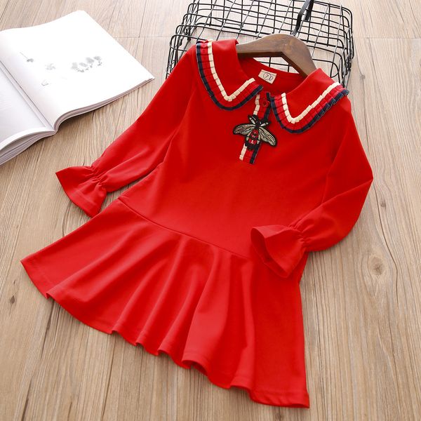 дизайнерский логотип baby girl's dress кукольный воротник платья в стиле колледжа корейская версия девочки с вышитой пчелой юбкой, Red;yellow
дизайнерский логотип baby girl's dress кукольный воротник платья в стиле колледжа корейская версия девочки с вышитой пчелой юбкой, Red;yellow