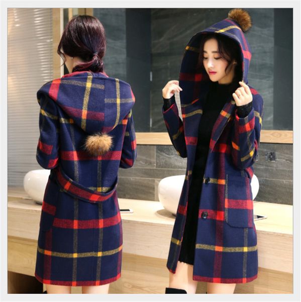 designer womens jacket contrast color plaid print ladies british school style clothes fashion hooded long clothes, Black
designer womens jacket contrast color plaid print ladies british school style clothes fashion hooded long clothes, Black